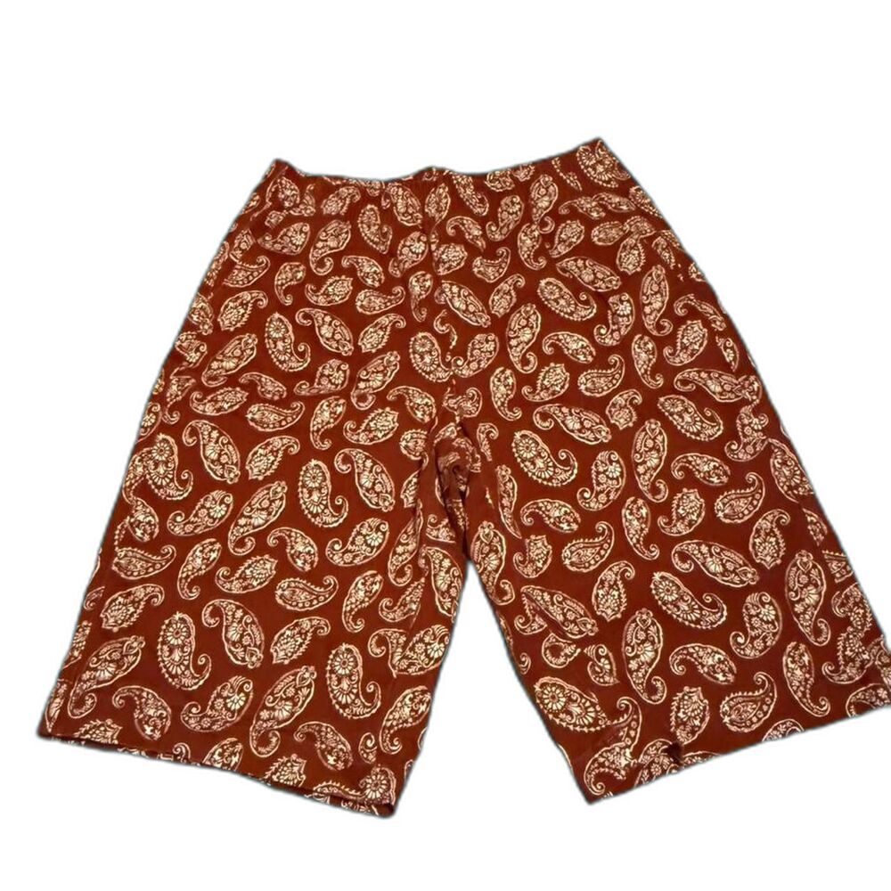 Women's Boho Red Paisley Lands’ End Shorts Sz 6 NWOT